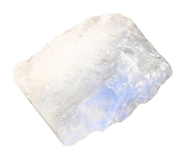 Jeolojik koleksiyondaki doğal taş örneğini kapat. Tanzanya 'dan beyaz arka planda izole edilmiş ham dalkavukluk minerali.