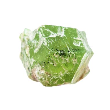 Jeolojik koleksiyondaki doğal taş örneğini kapat - Ural Dağları 'ndan beyaz arkaplanda izole edilmiş kaba talep minerali