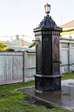 old water column of Kolomna water supply. Construction of water pipeline and water columns were financed in 1902 by merchant Shevlyagina clipart