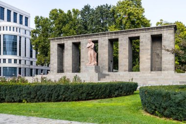 Yerevan, Armenia - October 1, 2023: monument to Stepan Shaumyan on Shahumyan Square on Movses Khorenatsi street in Yerevan city on autumn day clipart