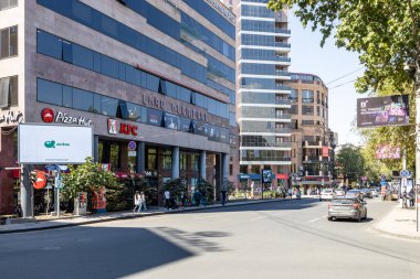 Yerevan, Armenia - September 14, 2023: view of Tumanyan street in central Kentron district of Yerevan city on sunny autumn day clipart