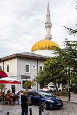 Batumi, Georgia - September 16, 2023: Orta Jame mosque in downtown of Batumi city on autumn day. Batumi Central Mosque was built in 1886 clipart