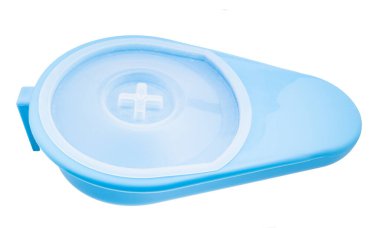 closed blue plastic fracture bedpan isolated on white background clipart