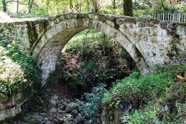 Gürcistan - Mirveti Arch Köprüsü (Mirveti 'de Kraliçe Tamar' ın köprüsü) adjara 'ya sonbahar günü gider. Köprü muhtemelen 11.-13. yüzyıllarda inşa edilmiş.