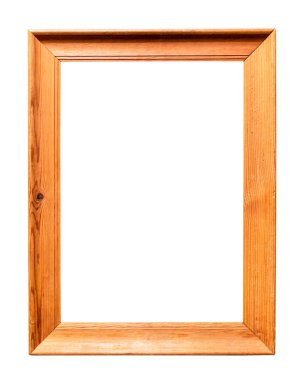 geniş turuncu ortak ahşap çerçeve beyaz arkaplan üzerinde kesme tuval ile izole