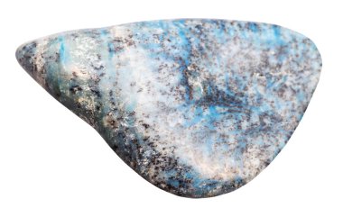 Jeolojik koleksiyondaki doğal taş örneğini kapat - beyaz arkaplanda izole edilmiş dianit minerali.