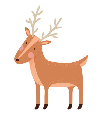 colored reindeer design over white clipart