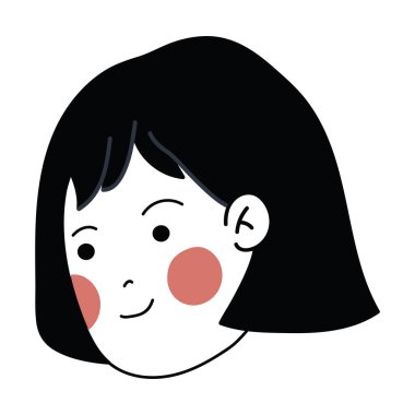 Gülümseyen kadın yüzü bembeyaz