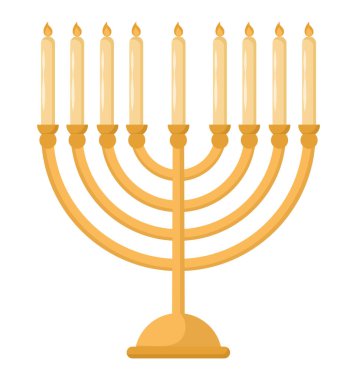 Beyaz yerine Hanuka menorah tasarımı.
