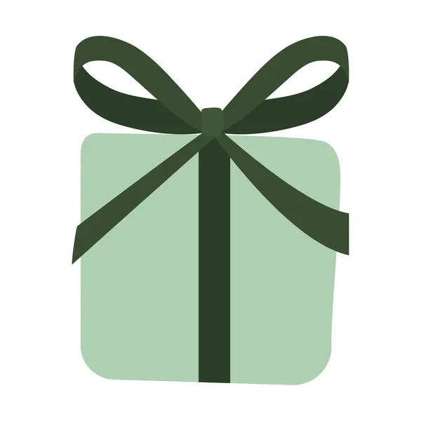 Grön Presentförpackning Över Vit — Stock vektor