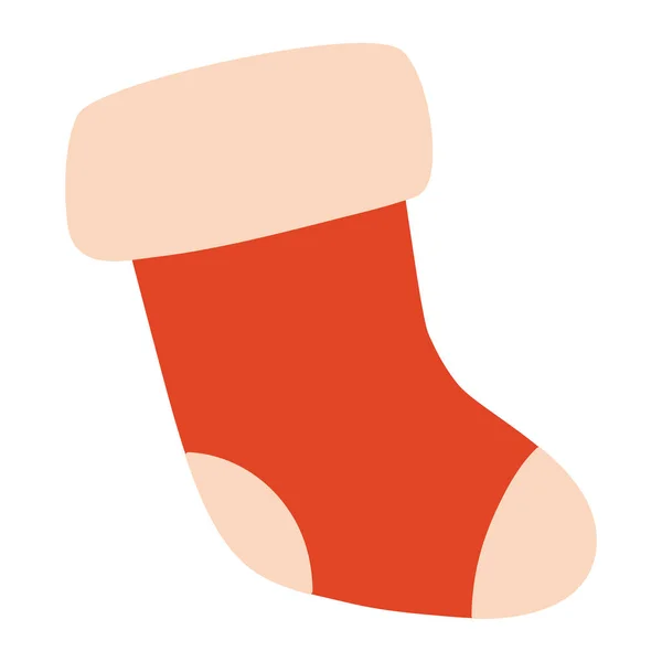 Χριστούγεννα Κάλτσα Εικονογράφηση Πάνω Από Λευκό — Διανυσματικό Αρχείο