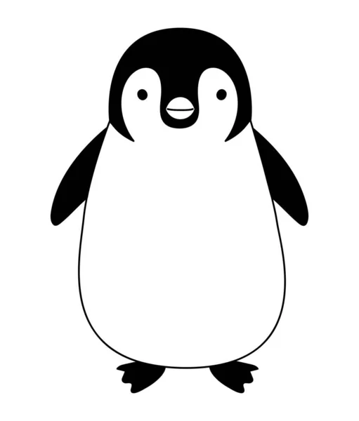 Disegno Silhouette Pinguino Bianco — Vettoriale Stock