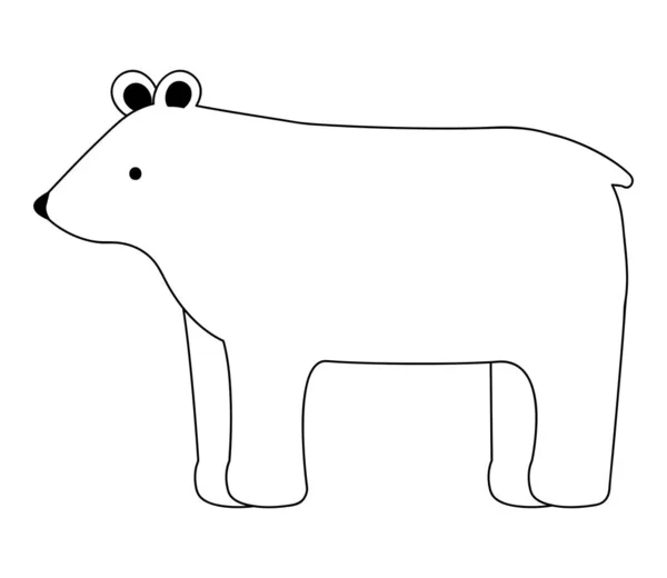 Sylwetka Niedźwiedzia Polarnego Nad Białym — Wektor stockowy