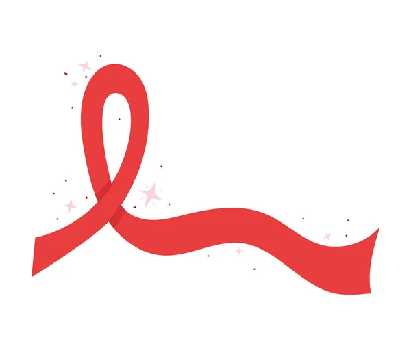 Maailman Aids Päivä Nauha Yli Valkoinen — vektorikuva