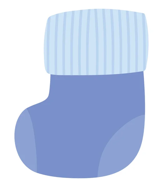 白の上に赤ちゃんの青い靴下 — ストックベクタ