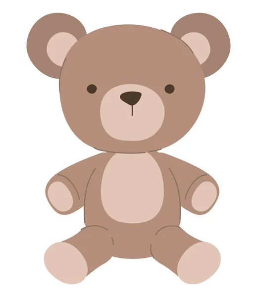 Bebê Urso Brinquedo Sobre Branco —  Vetores de Stock