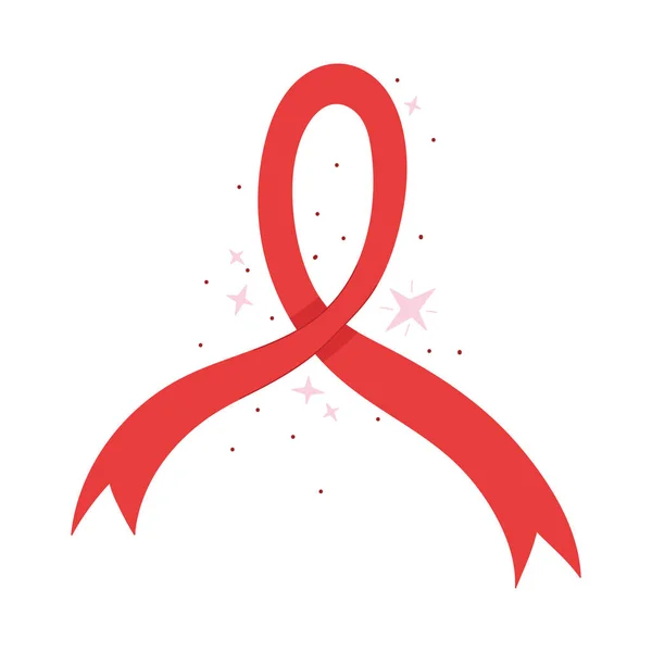 Punainen Maailma Aids Päivä Nauha Yli Valkoinen — vektorikuva