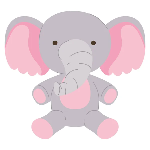白い上に赤ちゃんの象のおもちゃ — ストックベクタ