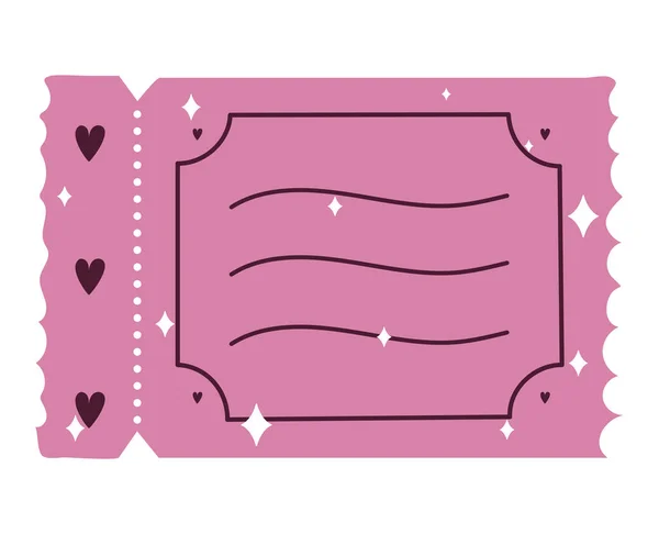 红心的粉红礼券图标 — 图库矢量图片