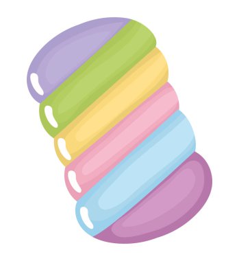 beyaz üzerine renkli şeker tasarımı