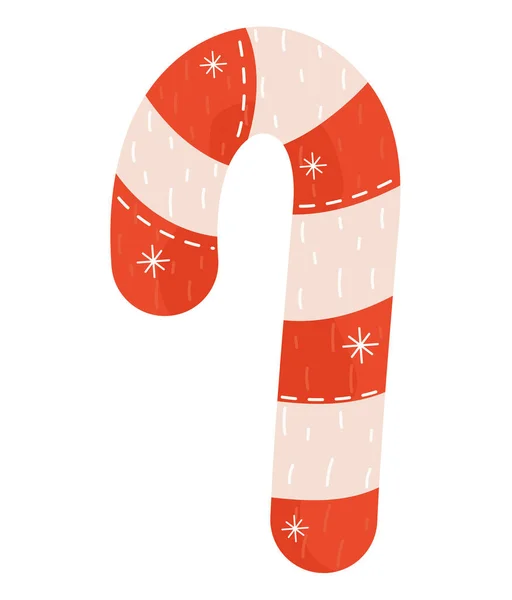 Canne Bonbons Noël Sur Blanc — Image vectorielle