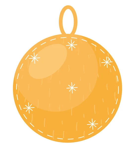 Bola Natal Dourado Sobre Branco — Vetor de Stock