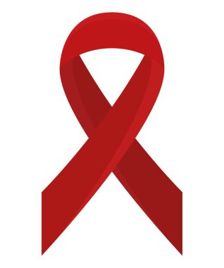 HIV günü kurdelesi beyazın üstünde