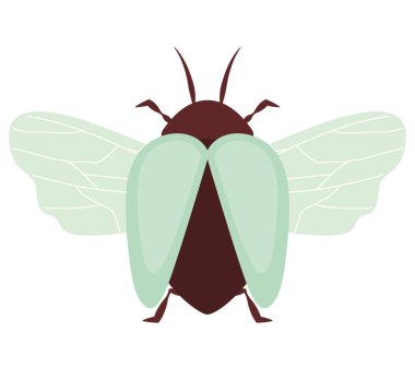 Beyaz yerine renkli böcek illüstrasyonu