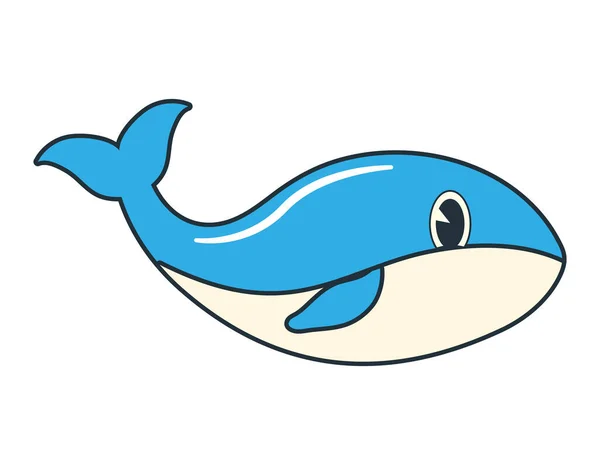 白鲸上流行的复古鲸 — 图库矢量图片