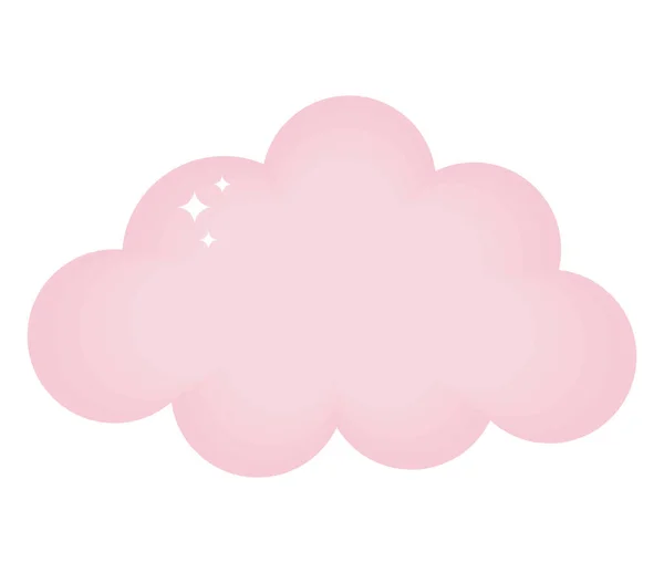 Rosa Wolkendesign Über Weiß — Stockvektor