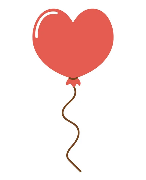 Μπαλόνι Σχήμα Καρδιάς Πάνω Από Λευκό — Διανυσματικό Αρχείο