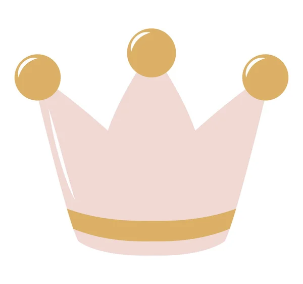 白の上に金色とピンクの王冠 — ストックベクタ