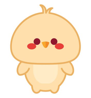 kawaii chick design over white