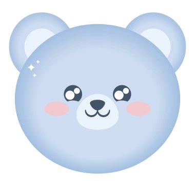 Beyaz üzerine oyuncak ayı yüzü