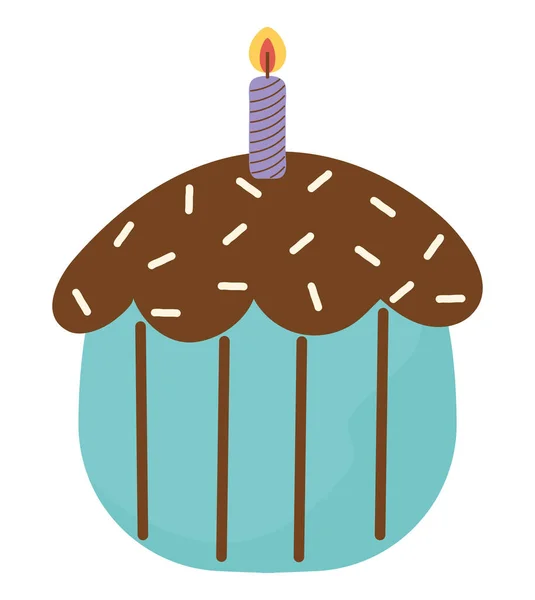 Aniversário Cupcake Design Sobre Branco —  Vetores de Stock