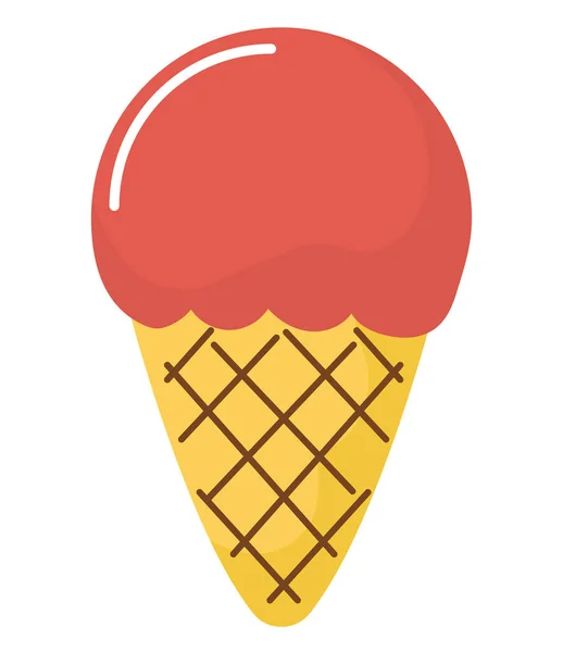 ホワイトの上にアイスクリームコーン — ストックベクタ