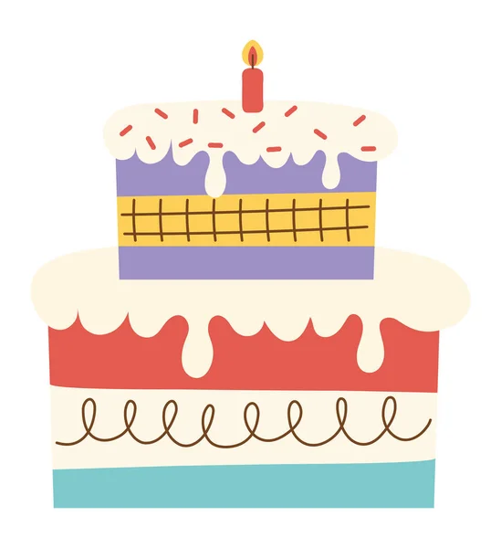 Születésnapi Torta Design Több Mint Fehér — Stock Vector