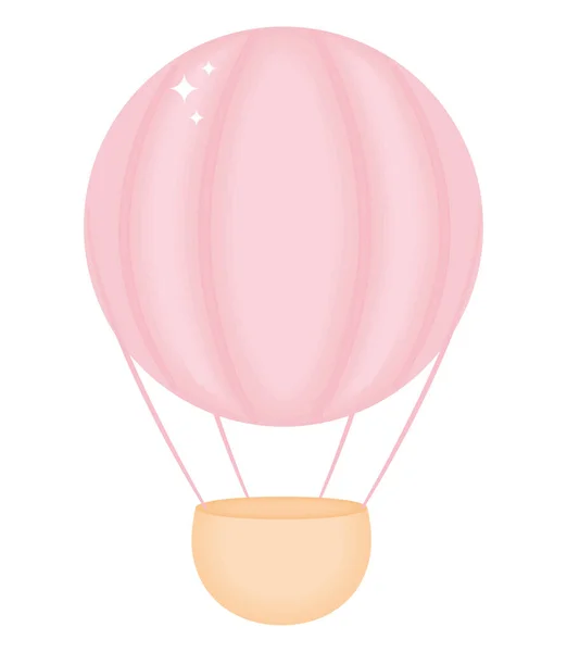Pink Hot Air Balloon White — Stock Vector