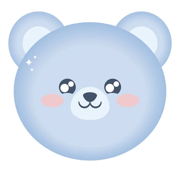 Teddybär Gesicht Über Weiß — Stockvektor