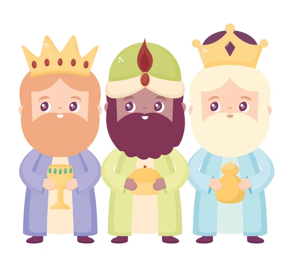 Three Wise Men White — Stock Vector
