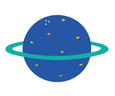 Beyaz üzerine satürn çizen çocuklar.