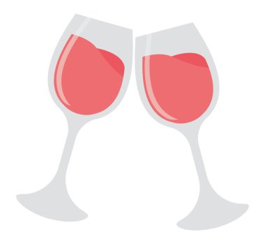 Beyaz yerine pembe şarap bardakları.