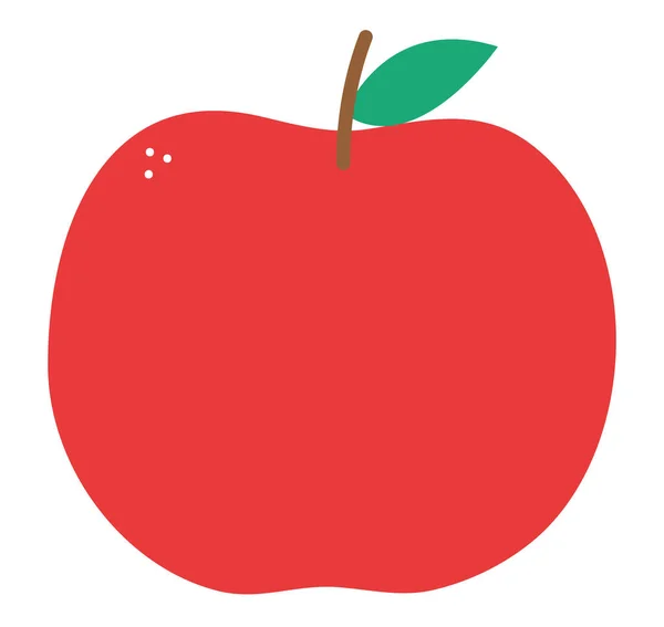 Kinderzeichnungen Eines Apfels Über Weiß — Stockvektor
