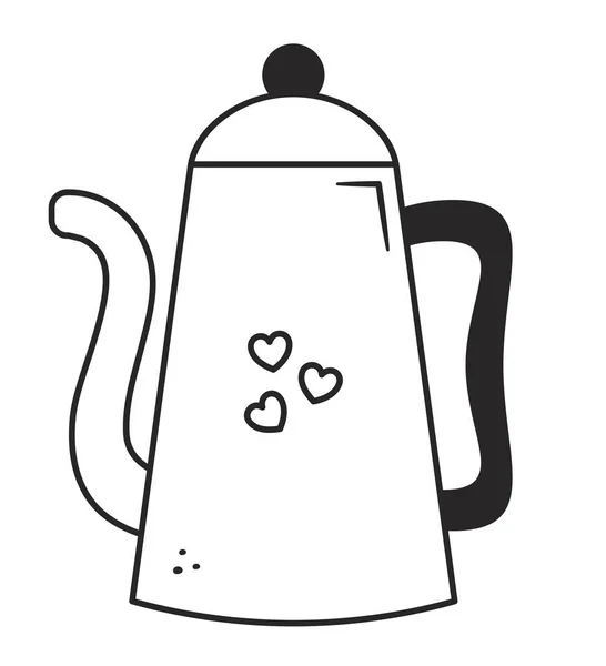 Metallische Kaffeemaschinen Ikone Über Weiß — Stockvektor