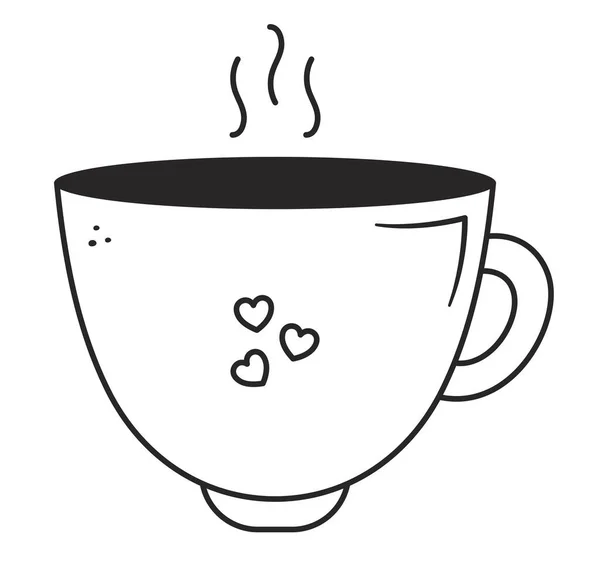 Kávový Šálek Ilustrace Přes Bílou — Stockový vektor
