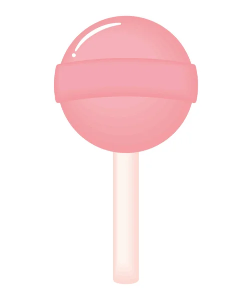粉红糖果粘在白糖上 — 图库矢量图片