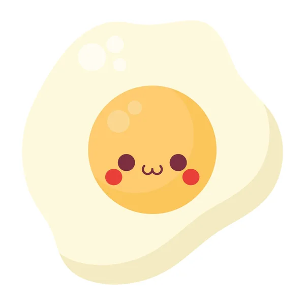Kawaii Egg Illustration Über Weiß — Stockvektor