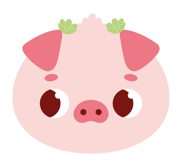 Adorable Pig Design White — Stock Vector