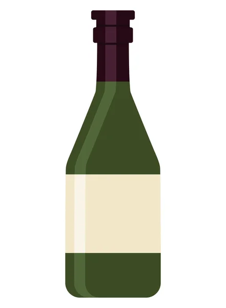 Garrafa Vinho Verde Sobre Branco —  Vetores de Stock