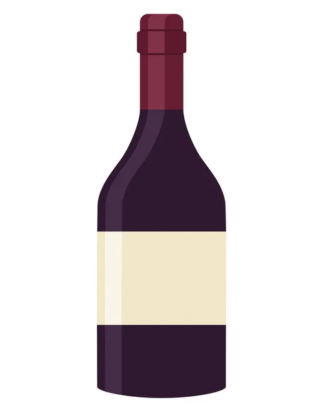 Design Garrafa Vinho Sobre Branco — Vetor de Stock